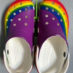 CROCS Water Shoes with Rainbow design